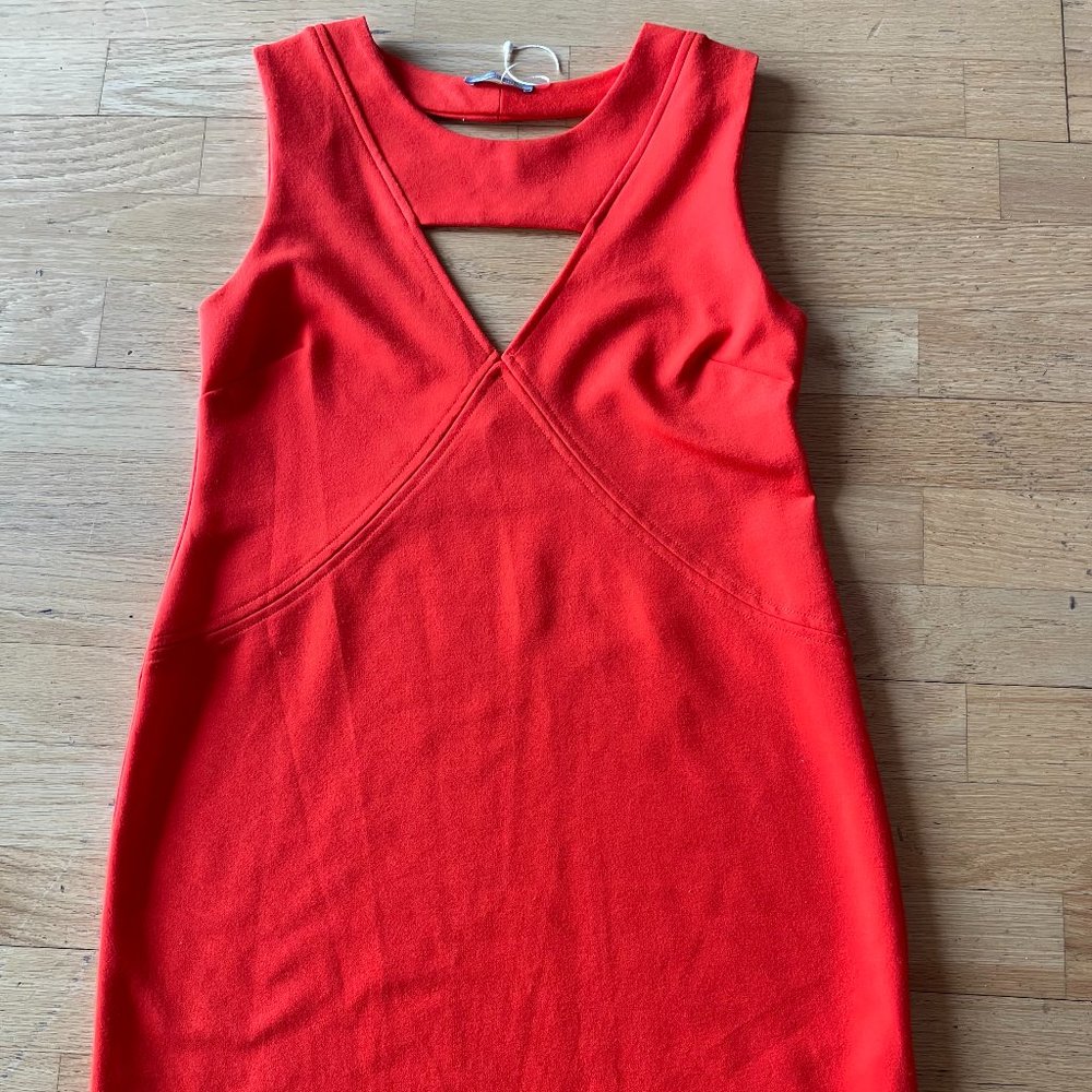 ZARA CORAL RED FASHION DRESS SIZE S